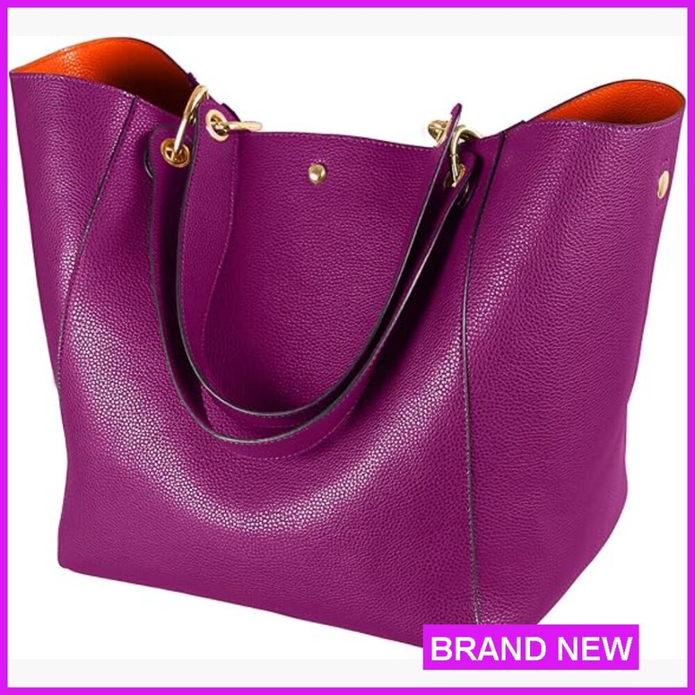 Large Vegan Leather Tote Bag Designer Crossbody Purse Work Travel Chic